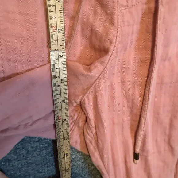 Old Navy Pants Womens XL Pink Salmon Tapered Bohemian Cropped‎ Boho Oversized - Picture 7 of 11